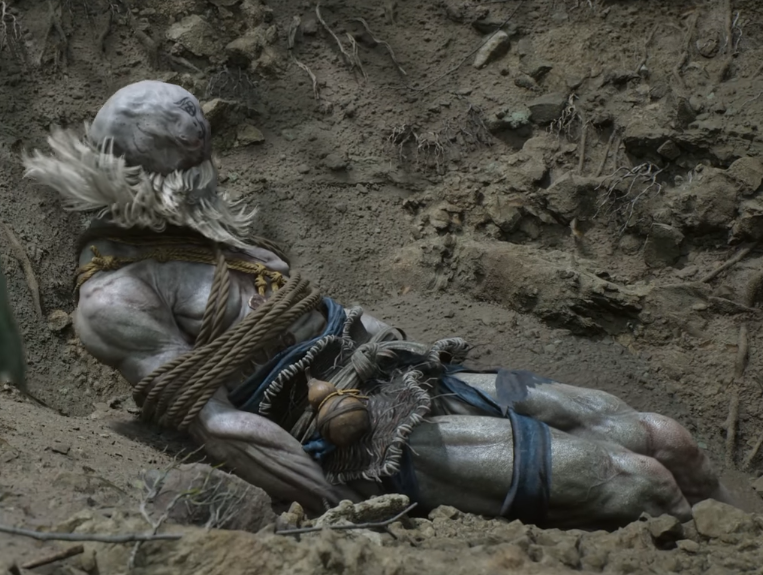 Zhong Kui Interrogating Living Demon Bound in Earth Pit