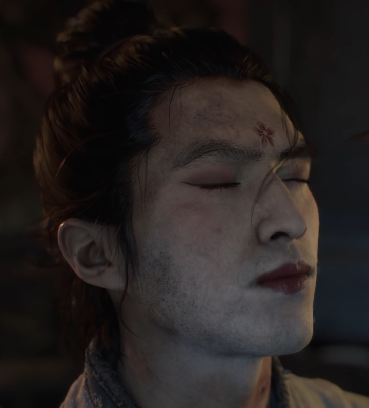 Romantic Female Companion Painting Forehead Mark on Zhong Kui in Black Myth