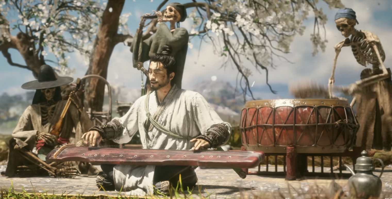 Zhong Kui Playing Traditional Music and Lute with Friendly Ghosts
